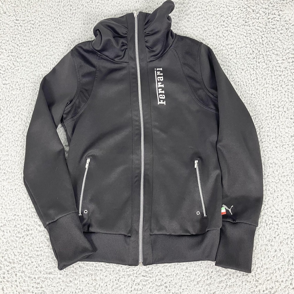 Ferrari Jacket Womens Small Black F1 Racing Puma Full Zip Track‎ Team Scuderia